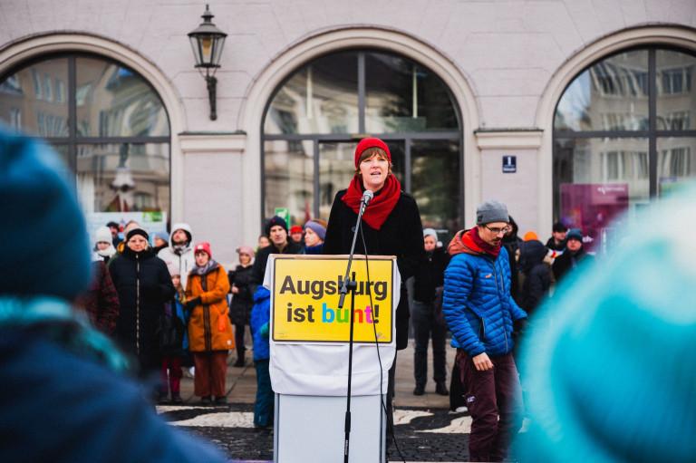 Redebeitrag auf Demo gegen AfD und Werteunion (organisiert von Jusos und GJ Augsburg) am 14.01.2024